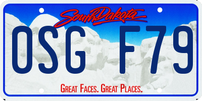 SD license plate 0SGF79