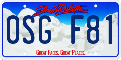 SD license plate 0SGF81