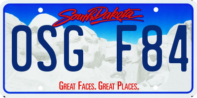 SD license plate 0SGF84