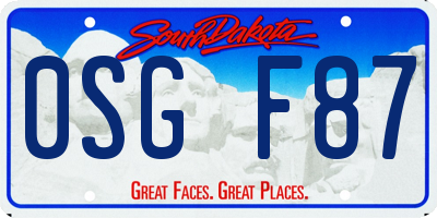 SD license plate 0SGF87