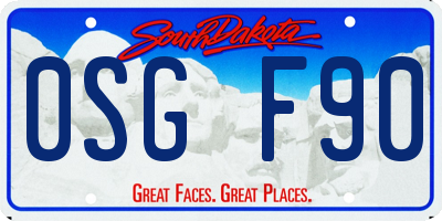 SD license plate 0SGF90