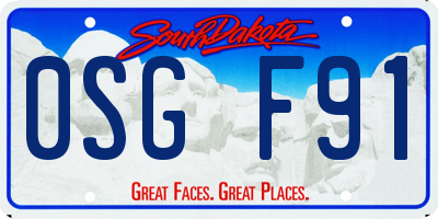 SD license plate 0SGF91