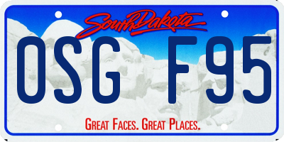 SD license plate 0SGF95