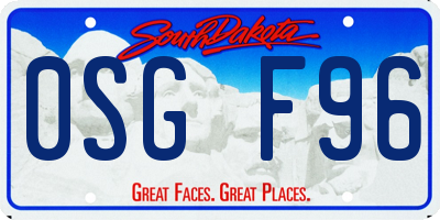 SD license plate 0SGF96