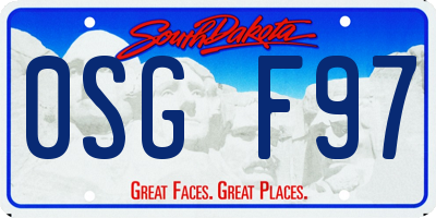 SD license plate 0SGF97