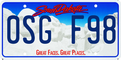 SD license plate 0SGF98