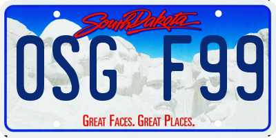 SD license plate 0SGF99
