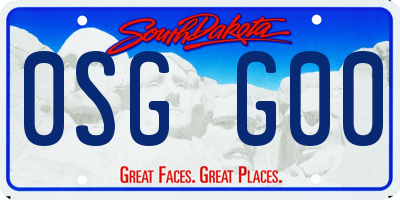 SD license plate 0SGG00
