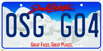 SD license plate 0SGG04
