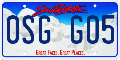 SD license plate 0SGG05