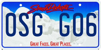 SD license plate 0SGG06