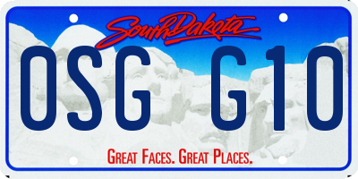 SD license plate 0SGG10