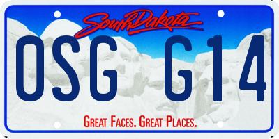 SD license plate 0SGG14