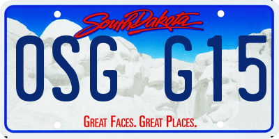 SD license plate 0SGG15