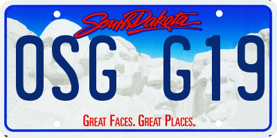 SD license plate 0SGG19