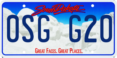 SD license plate 0SGG20