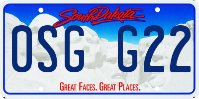 SD license plate 0SGG22