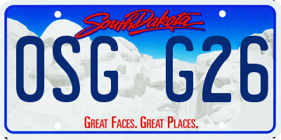 SD license plate 0SGG26