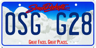 SD license plate 0SGG28
