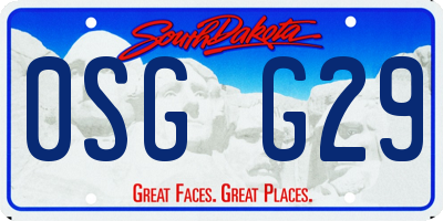 SD license plate 0SGG29