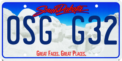 SD license plate 0SGG32