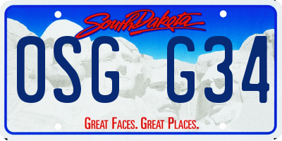 SD license plate 0SGG34