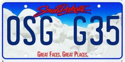 SD license plate 0SGG35