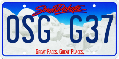 SD license plate 0SGG37