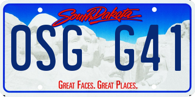 SD license plate 0SGG41