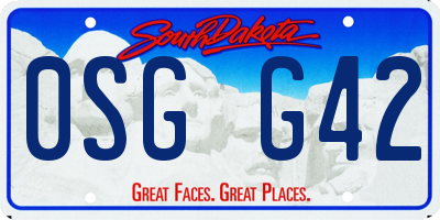 SD license plate 0SGG42