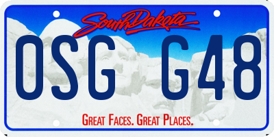 SD license plate 0SGG48