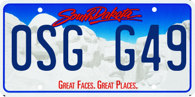 SD license plate 0SGG49