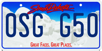 SD license plate 0SGG50