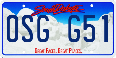 SD license plate 0SGG51