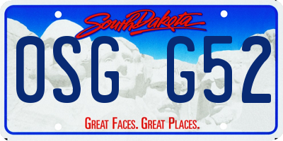 SD license plate 0SGG52
