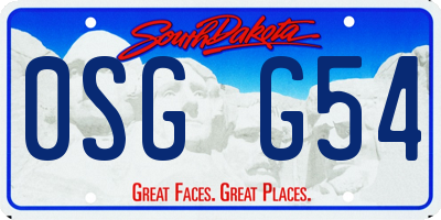 SD license plate 0SGG54