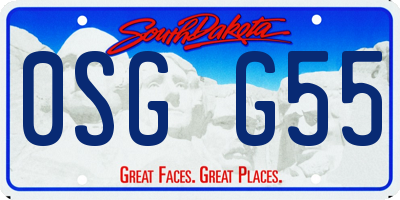 SD license plate 0SGG55