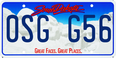 SD license plate 0SGG56