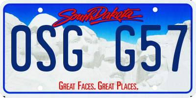 SD license plate 0SGG57