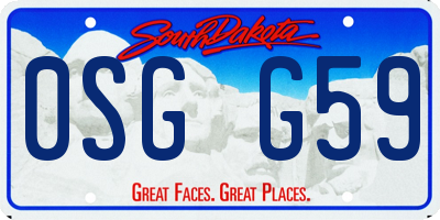 SD license plate 0SGG59