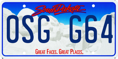 SD license plate 0SGG64