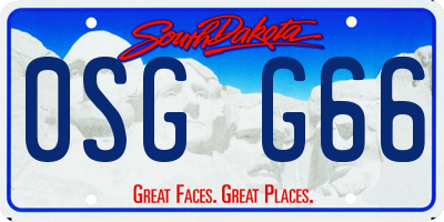 SD license plate 0SGG66