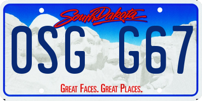 SD license plate 0SGG67