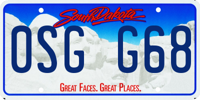 SD license plate 0SGG68