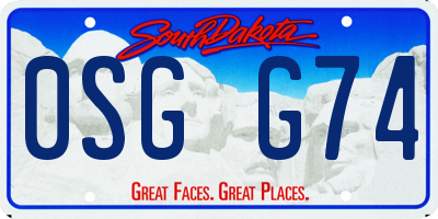 SD license plate 0SGG74