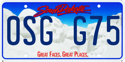 SD license plate 0SGG75
