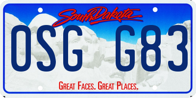 SD license plate 0SGG83