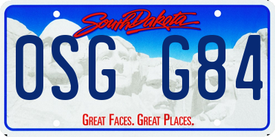 SD license plate 0SGG84