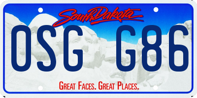 SD license plate 0SGG86