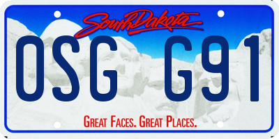 SD license plate 0SGG91